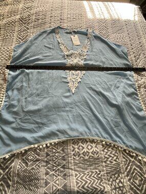 NWT Adreamly Baby Blue Cover Up Pom Pom (One Size, NOT PLUS)